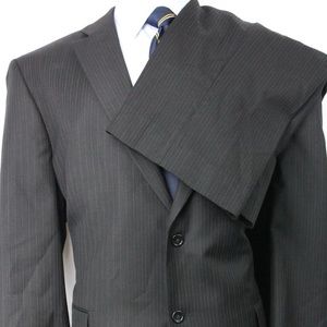 48R Jones New York Black Dual Vent Flat Front Suit